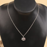 Hello Kitty necklace Crystal Cat Rhinestone Bowknot For Girls