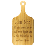 Christian Gift | Cutting Board Scripture Etched | Dad Gift | John 6:35 | Mother in law Gift | Mom Gift | Father in law Gift