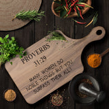 Christian Gift For Women | Cutting Board Scripture Etched | Mother's Day Gift | Proverbs 31:29 | Mother in law Gift | Mom Gift | Best Mom