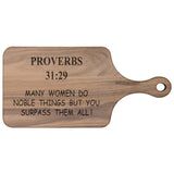 Christian Gift For Women | Cutting Board Scripture Etched | Mother's Day Gift | Proverbs 31:29 | Mother in law Gift | Mom Gift | Best Mom
