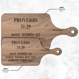 Christian Gift For Women | Cutting Board Scripture Etched | Mother's Day Gift | Proverbs 31:29 | Mother in law Gift | Mom Gift | Best Mom