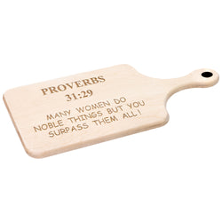 Christian Gift For Women | Cutting Board Scripture Etched | Mother's Day Gift | Proverbs 31:29 | Mother in law Gift | Mom Gift | Best Mom