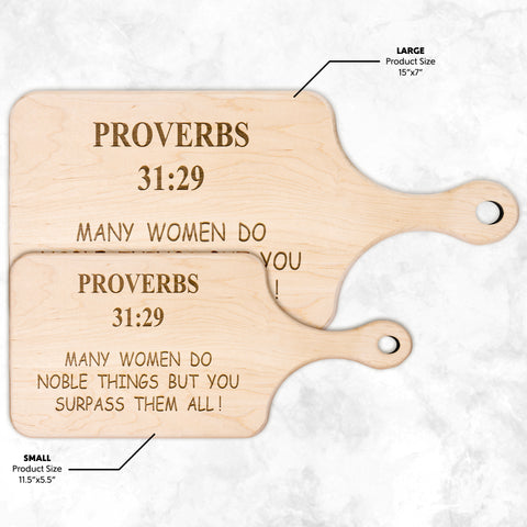 Christian Gift For Women | Cutting Board Scripture Etched | Mother's Day Gift | Proverbs 31:29 | Mother in law Gift | Mom Gift | Best Mom