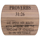 Teacher Gift | Proverbs 31:26 | Christian Gift For Women | Christian School Teacher | Cutting Board | Wife Gift | Mother Gift | Mom Gift