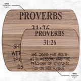 Teacher Gift | Proverbs 31:26 | Christian Gift For Women | Christian School Teacher | Cutting Board | Wife Gift | Mother Gift | Mom Gift
