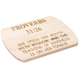 Teacher Gift | Proverbs 31:26 | Christian Gift For Women | Christian School Teacher | Cutting Board | Wife Gift | Mother Gift | Mom Gift