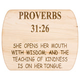 Teacher Gift | Proverbs 31:26 | Christian Gift For Women | Christian School Teacher | Cutting Board | Wife Gift | Mother Gift | Mom Gift