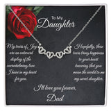 Dad To Daughter Magnetic Hearts Necklace – Daughter Gift from Dad – Daughter Gift She'll Treasure Forever - Dad To Daughter Keepsake Jewelry