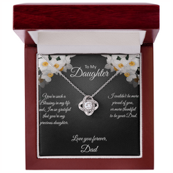 Dad To Daughter Necklace – Daughter Gift from Dad – Daughter Gift She'll Treasure Forever - Dad to Daughter Keepsake Jewelry