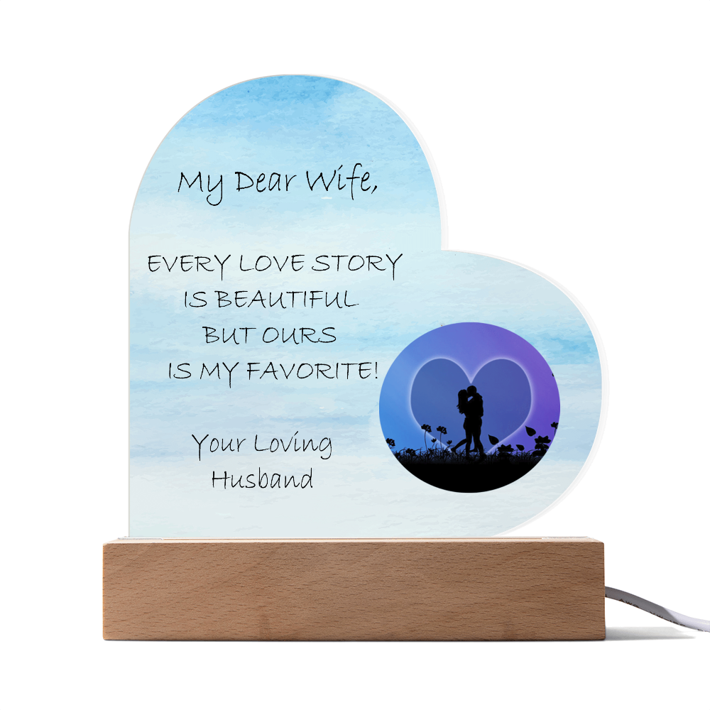 Mother's Day Gift, Wife Gift, Birthday Gift, Love Story, Heart Acrylic Plaque