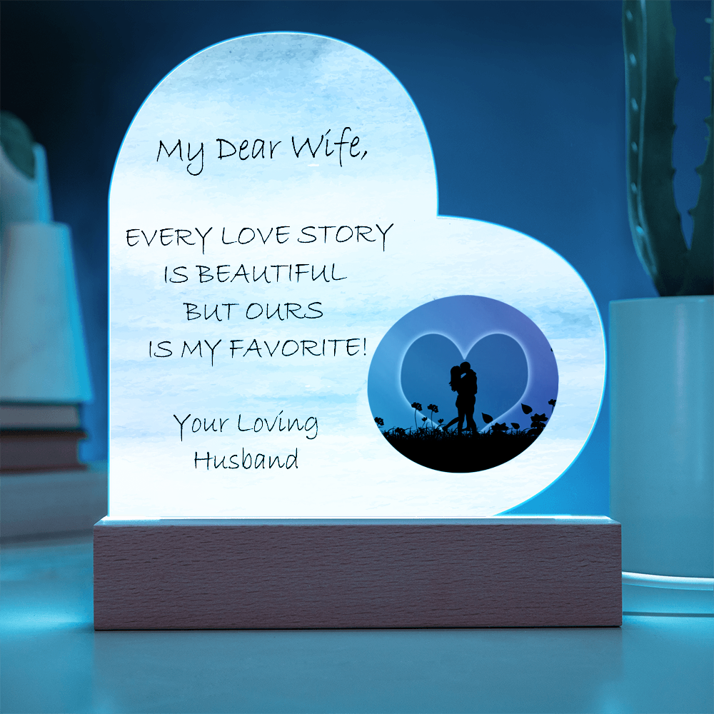 Mother's Day Gift, Wife Gift, Birthday Gift, Love Story, Heart Acrylic Plaque