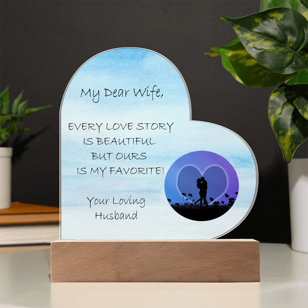 Mother's Day Gift, Wife Gift, Birthday Gift, Love Story, Heart Acrylic Plaque