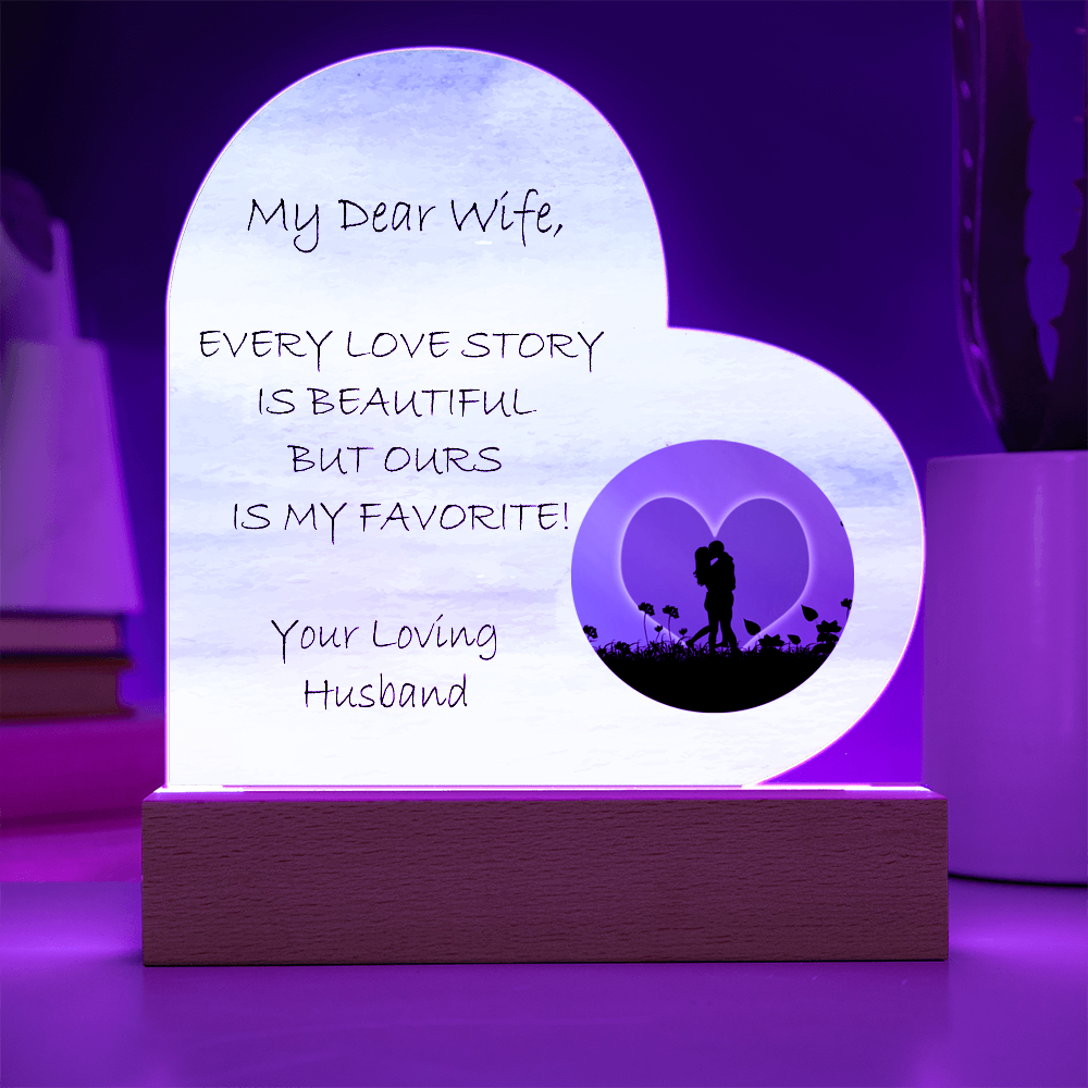 Mother's Day Gift, Wife Gift, Birthday Gift, Love Story, Heart Acrylic Plaque