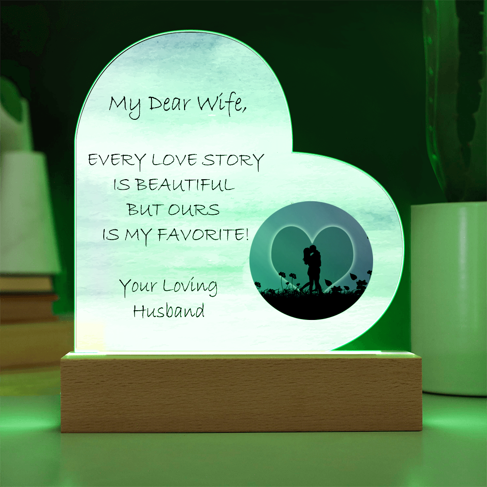 Mother's Day Gift, Wife Gift, Birthday Gift, Love Story, Heart Acrylic Plaque