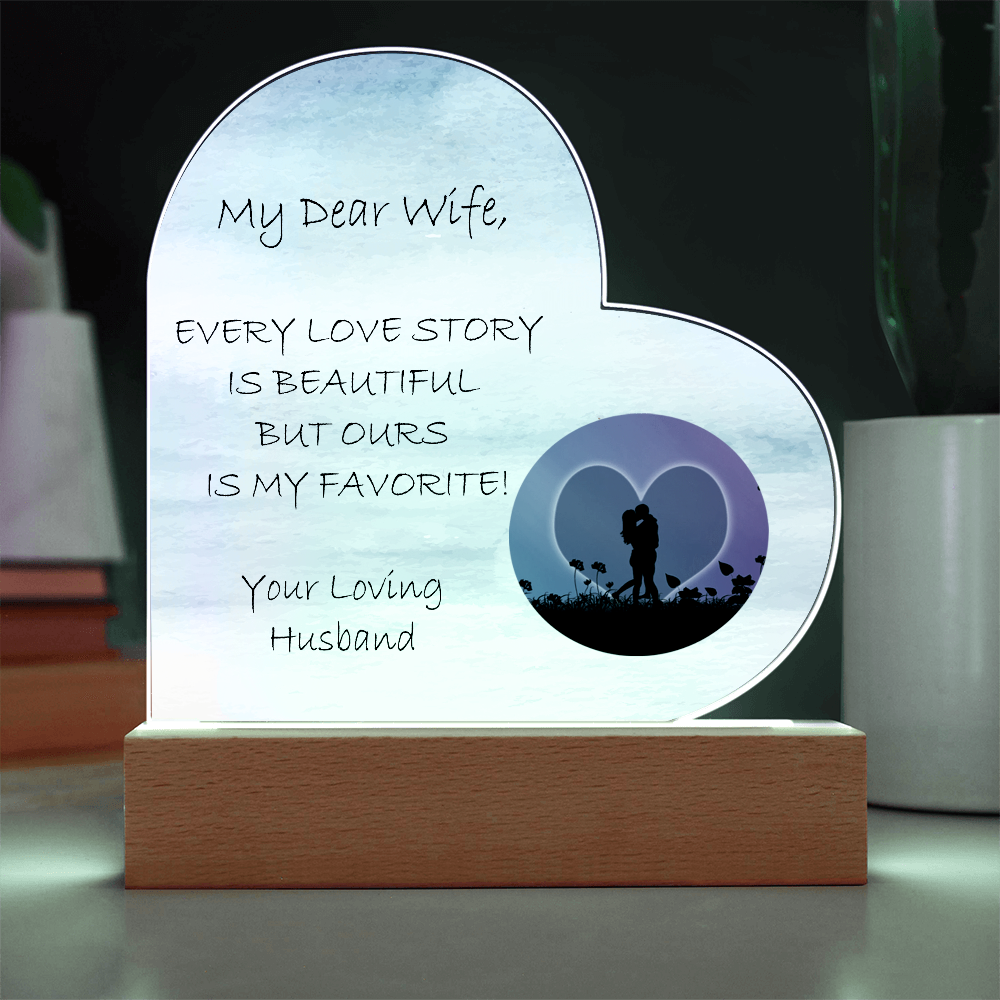 Mother's Day Gift, Wife Gift, Birthday Gift, Love Story, Heart Acrylic Plaque