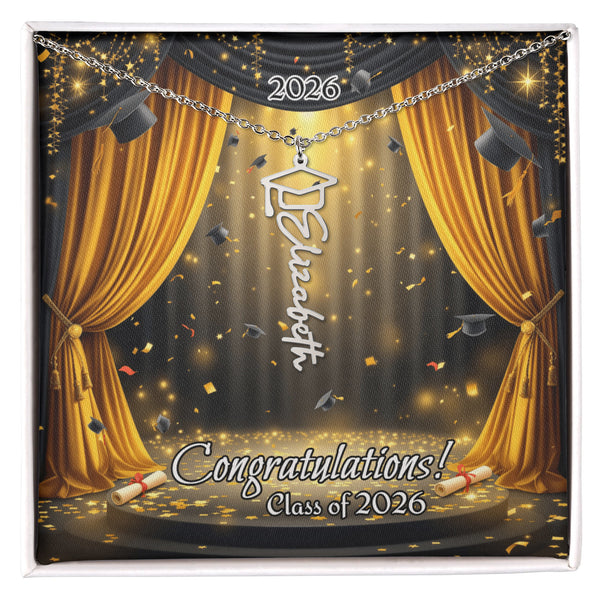 Graduation Gift, Personalized Graduation Name Necklace, Graduation 2026, son graduation, daughter graduation