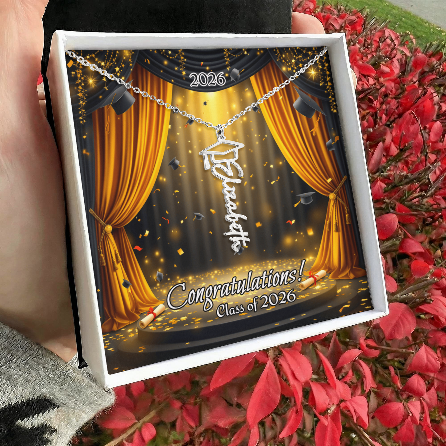 Graduation Gift, Personalized Graduation Name Necklace, Graduation 2026, son graduation, daughter graduation