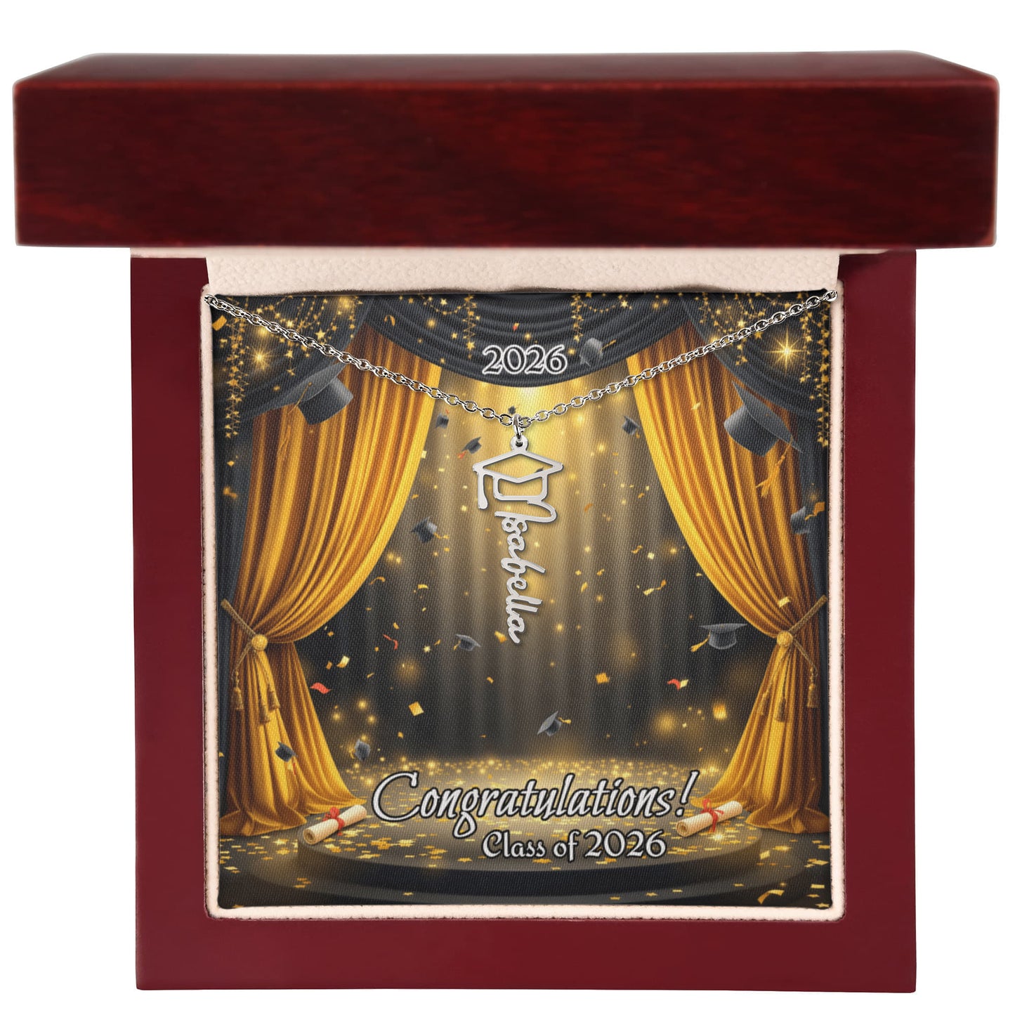 Graduation Gift, Personalized Graduation Name Necklace, Graduation 2026, son graduation, daughter graduation