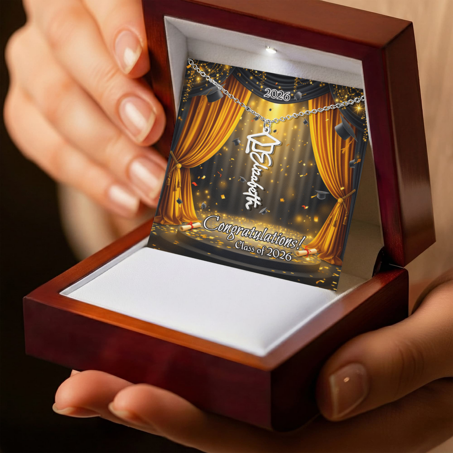 Graduation Gift, Personalized Graduation Name Necklace, Graduation 2026, son graduation, daughter graduation