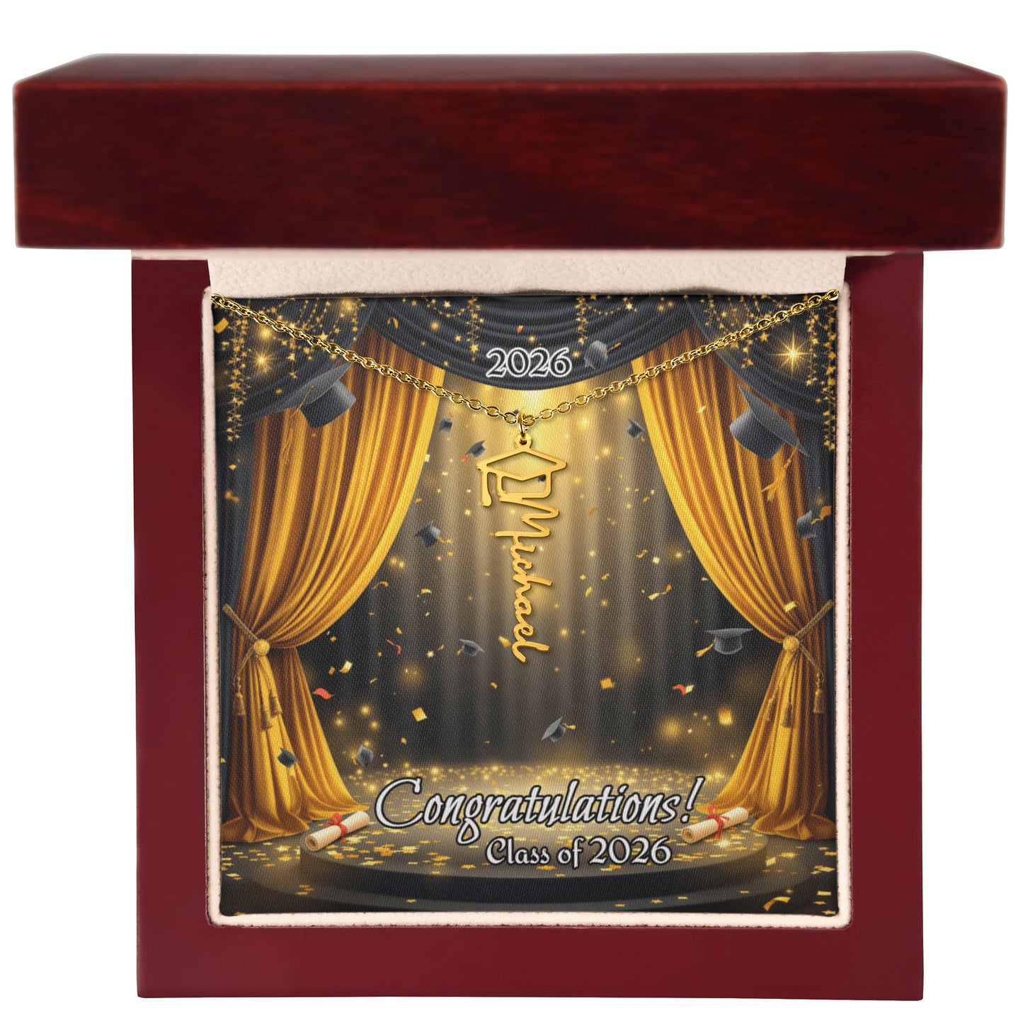 Graduation Gift, Personalized Graduation Name Necklace, Graduation 2026, son graduation, daughter graduation