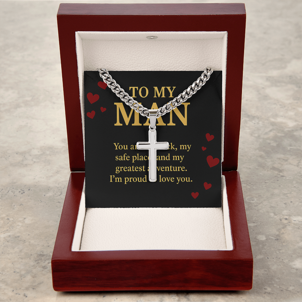 Valentine's Day Gift, Cross Necklace, Husband, Fiance, Boyfriend, Love Gift, Cross Necklace
