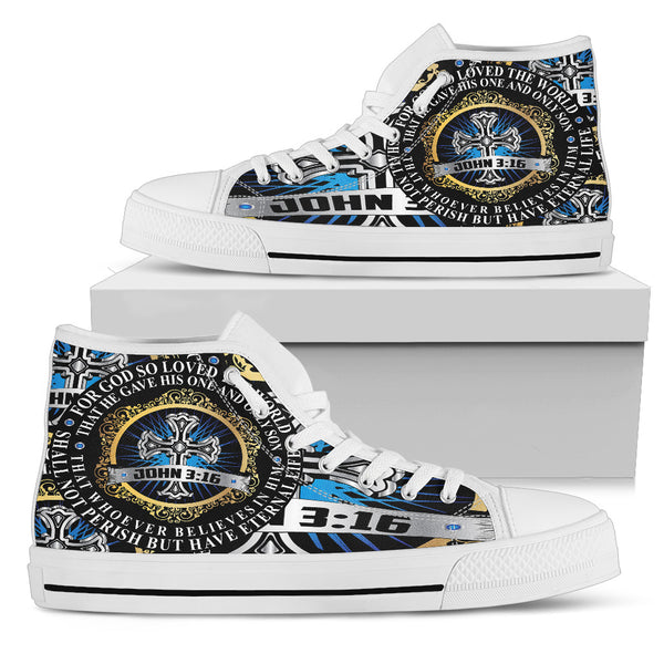 John 3:16 Men's / Women's Canvas High Top Shoes