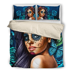 Calavera Girl Bedding Set Turqoise