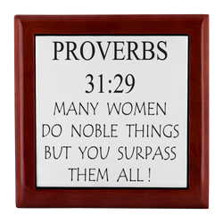 Christian Gift For Women | Jewelry Box Scripture Etched | Mother's Day Gift | Proverbs 31:29 | Mother in law Gift | Mom Gift | Best Mom