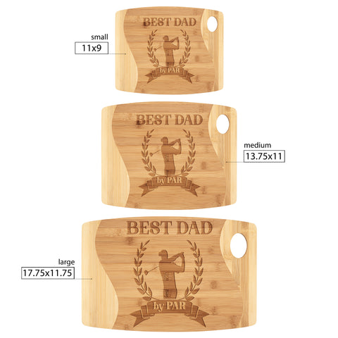 Best Dad By Par Cutting Board | Father Father's Day | Birthday | Christmas | Golfing Golfer Gift Idea from Daughter Son Wife