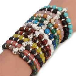 Natural Stones Skull Bracelet - FREE Shipping!!