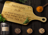 Christian Gift For Women | Cutting Board Scripture Etched | Mother's Day Gift | Proverbs 31:29 | Mother in law Gift | Mom Gift | Best Mom
