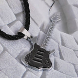 Rock Guitar Necklace Stainless Steel Plating Copper Alloy