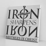 Iron Sharpens Iron | Ephesians 6:10 | Dad Gift | Mom Gift | Christian Gift | Brothers In Christ | Christian Wall Canvas | House Warming Gift