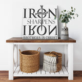 Iron Sharpens Iron | Ephesians 6:10 | Dad Gift | Mom Gift | Christian Gift | Brothers In Christ | Christian Wall Canvas | House Warming Gift