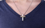 Jesus Cross Pendant Necklace Stainless Steel for Men