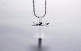 Jesus Cross Pendant Necklace Stainless Steel for Men