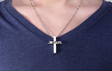 Jesus Cross Pendant Necklace Stainless Steel for Men