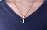Jesus Cross Pendant Necklace Stainless Steel for Men