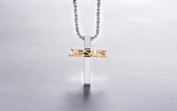 Jesus Cross Pendant Necklace Stainless Steel for Men