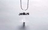 Jesus Cross Pendant Necklace Stainless Steel for Men