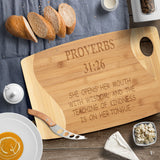 Teacher Gift | Proverbs 31:26 | Christian Gift For Women | Christian Teacher Gift | Cutting Board | Wife Gift | Mother Gift | Mom Gift